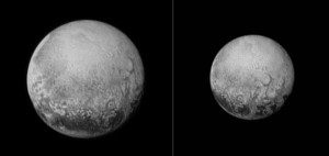 Sur ces images prises par la sonde New Horizons, les 10 (la petite image) et 11 juillet  © Nasa, Johns Hopkins University Applied Physics Laboratory, Southwest Research Institute
