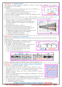 Série d'exercices 11 : Modulation et Démodulation d'Amplitude : 2BAC BIOF - SM , PC , Pr JENKAL RACHID