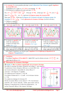 Chapitre 9 : Oscillations forcées dans un circuit RLC série - Cours , Activités , Exercices d'application , 2BAC BIOF  SM- Pr JENKAL RACHID