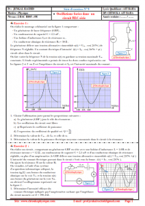 Série d'exercices 9 : Oscillations forcées dans un circuit RLC série , 2BAC BIOF , SM - Pr JENKAL RACHID