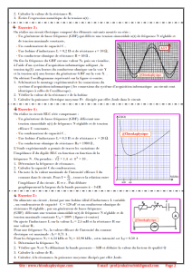 Série d'exercices 9 : Oscillations forcées dans un circuit RLC série , 2BAC BIOF , SM - Pr JENKAL RACHID