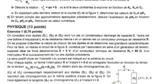 République tunisienne , Examen du baccalauréat , session principale 2021 , épreuve sciences physiques , section mathématiques ( www.chtoukaphysique.com)