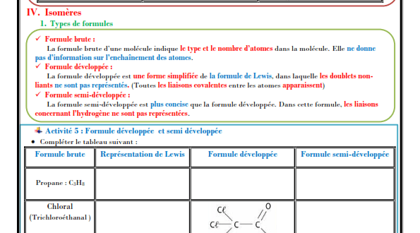 ♣ Chapitre 5 : Géométrie de quelques molécules , Cours  : Activités , Exercices , TC BIOF , Pr JENKAL RACHID