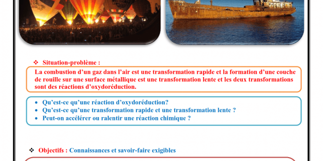 Chapitre 1, Transformations rapides et transformations lentes, Cours , Activités , Exercices d'application , 2BAC BIOF Réalisé par Pr JENKAL RACHID
