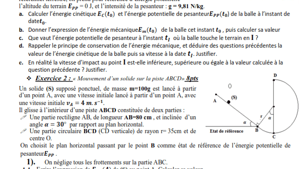 Devoir surveillé 2 semestre 2 , 1BAC BIOF , SM , 2018 - 2019 ( word )