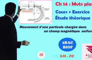 Ch 14 : Mouvement d'une particule chargée dans un champ magnétique uniforme ( Vidéo ) : 2BAC BIOF , étude théorique / Exercice , Pr JENKAL RACHID