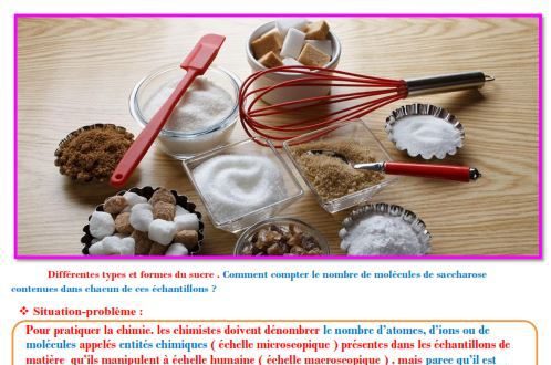 ♣ Chapitre 7 : La mole - Quantité de matière : Cours , Activités , Exercices d'application , TCS BIOF , Pr JENKAL RACHID,