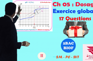 ♣ Chapitre 05 : Réactions acido-basiques , Dosage : Exercice globale ( 17 Questions )  + Cours + Astuces , 2BAC BIOF , Partie 2 , Pr JENKAL RACHID,