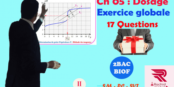 ♣ Chapitre 05 : Réactions acido-basiques , Dosage : Exercice globale ( 17 Questions )  + Cours + Astuces , 2BAC BIOF , Partie 2 , Pr JENKAL RACHID,