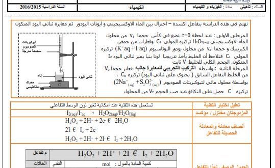 ملخص رائع لدروس الكيمياء للسنة الثانية بكالوريا