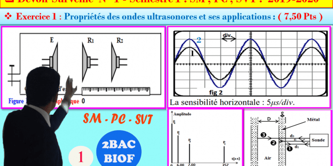 ♦ Correction de l'Exercice 1 du Devoir Surveillé N°1 semestre 1 , 2BAC BIOF , SP , SM , 2019 - 2020 , Pr JENKAL RACHID ,